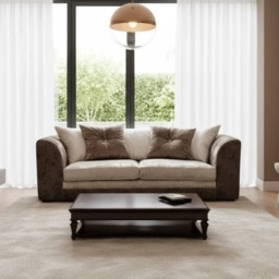 BELLA 3 SEATER CRUSHED VELVET SOFA IN MINK