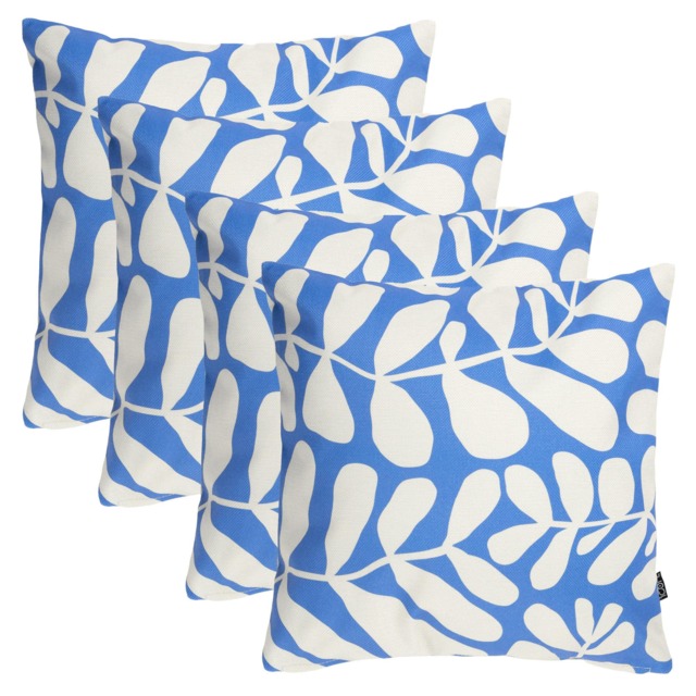 Cushion 43x43 Kyoto Fabric - Abstract Leaf Blue