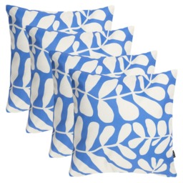 Cushion 43x43 Kyoto Fabric - Abstract Leaf Blue