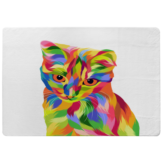 Animal Cat Illustration Pop Art Designer Rug Multi