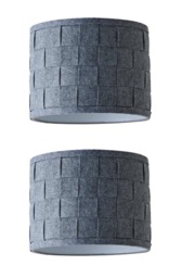 ValueLights Monza Pair Grey Weave Fabric Pendant Shades Grey