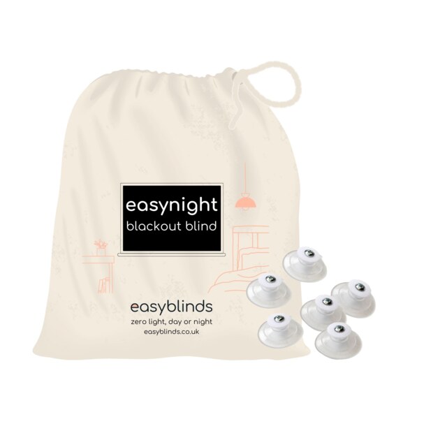 Easynight Portable total blackout blind for blackout anywhere, suction cups and self-adhesive attachments, cut to any size and shape up to 100x145cm Black Black XS 1