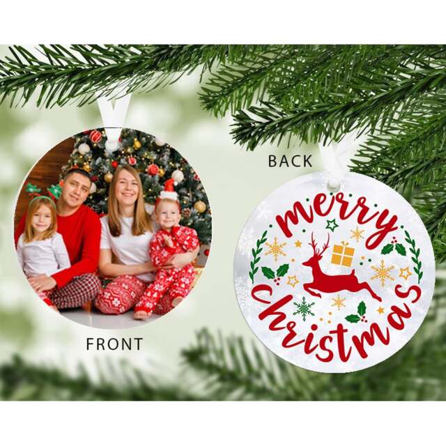 Personalised Merry Christmas Photo Upload Decoration Family Christmas