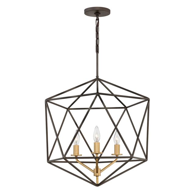 Astrid 3 Light Cage Pendant Chandelier Metallic Matte Bronze