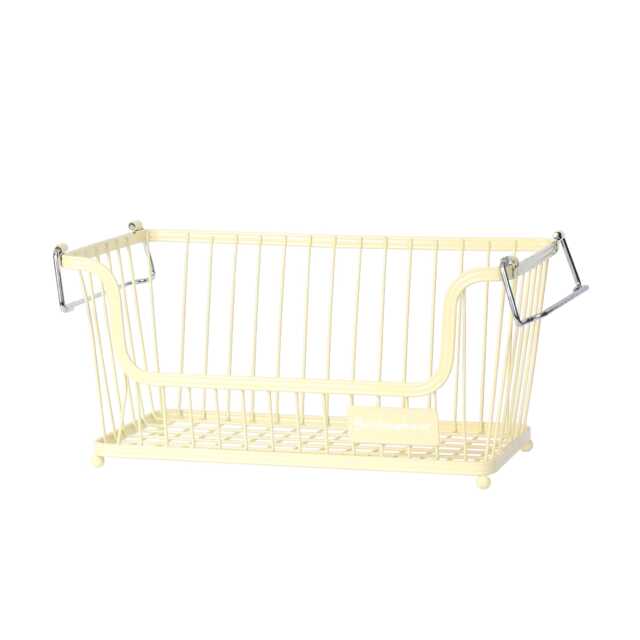Buckingham Multi-Purpose Stackable Storage Organising Basket 30.5 x 16 x 15 cm Cream