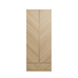 Catania 2 Door 1 Drawer Wardrobe Cream Euro Oak