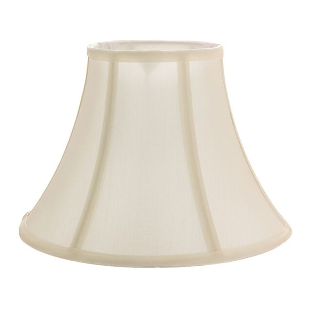 Traditional Empire Shaped 12 Inch Lamp Shade in Rich Silky Cream Cotton Fabric Cream Cream 1