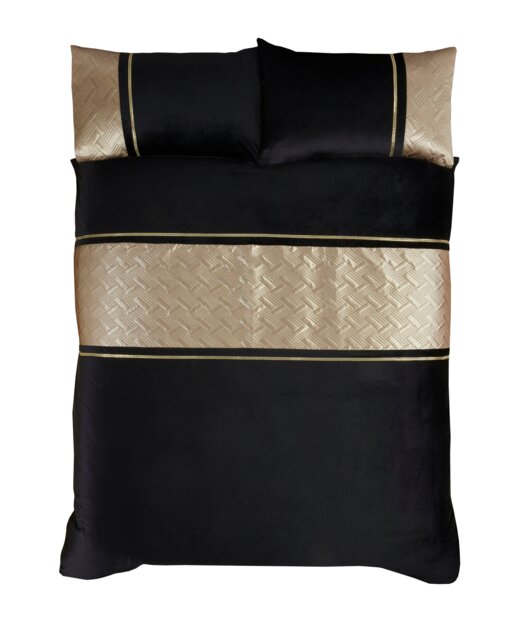 Capri Polycotton Duvet Cover Set With Pillowcase Gold King 1
