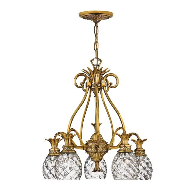 Hinkley Plantation 5 Light Chandelier Burnished Brass