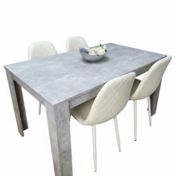 KOSY KOALA Wooden Rectangle Dining Table with 4 Cream Chairs Dining Room Furniture
