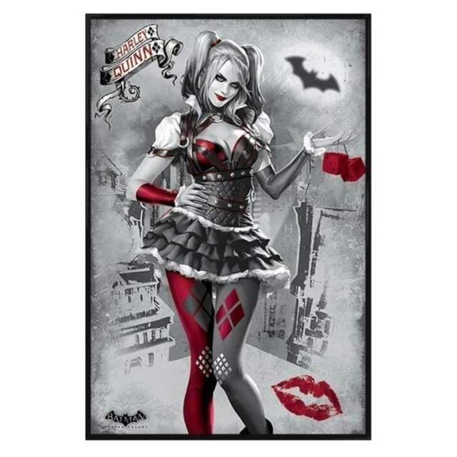 Gloss Black Framed Harley Quinn Maxi Poster Multi