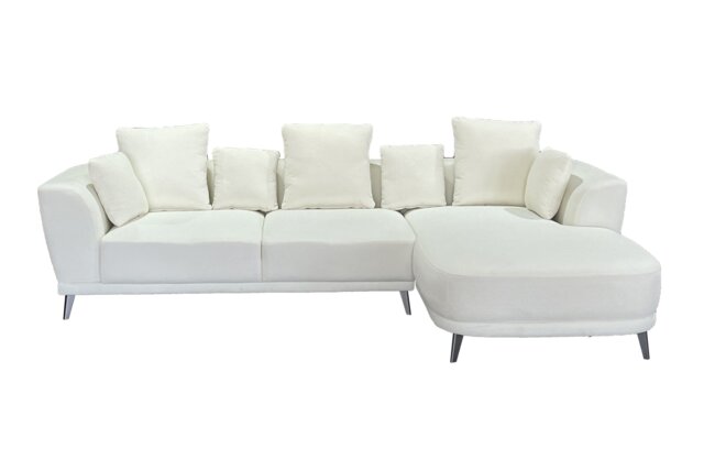 The 3 Seater Nova Lounger Left Corner Sofa in Grey or Cream Cream One Size