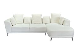 The 3 Seater Nova Lounger Left Corner Sofa in Grey or Cream Cream One Size