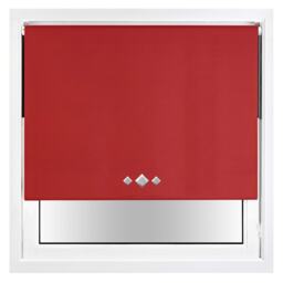 Blackout Roller Blind Diamond Eyelet Metal Fittings Red Red