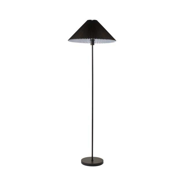 ValueLights Akira Black Pleated Shade Freestanding Floor Lamp Black