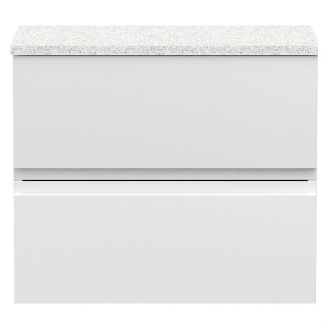 Balterley Mavesyn Contemporary 2 Drawer Wall Hung Vanity Unit with Laminate Worktop, Satin White, 600mm