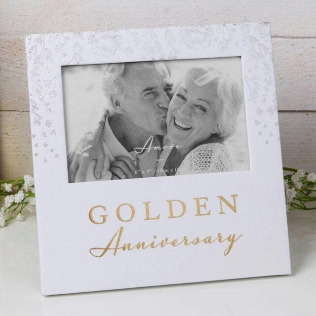 Amore Paperwrap Photo Frame 6x4 - Golden Anniversary AM11550 Multi One Size