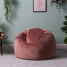 Kingston Classic Velvet Bean Bag Chair Dusk Pink Bean Bags Pink Dusk Pink 1