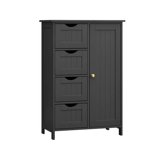 Industrial Kitchen Bakers Rack With Storage Shelves and Cabinet Brown