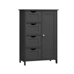 Industrial Kitchen Bakers Rack With Storage Shelves and Cabinet Brown