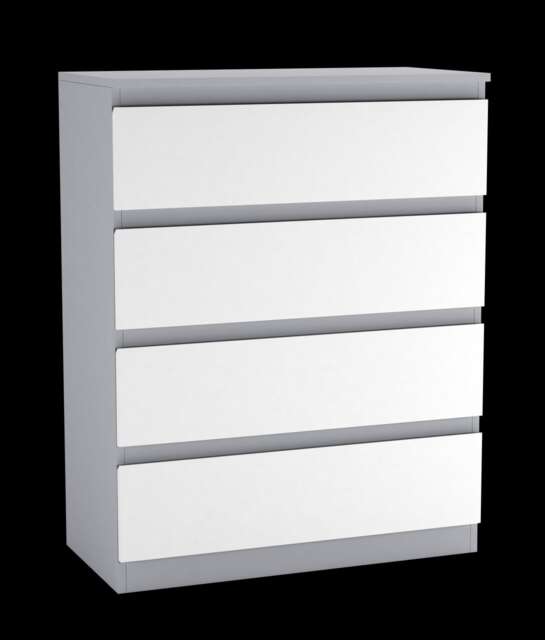 Minimalist Chest of 4 Drawers Grey Grey & White 1