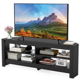 COSTWAY Corner TV Stand 3 Tier Entertainment Center Console Table Black