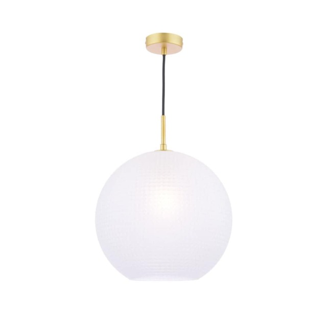Daphne 1-Light Gold and Frosted Glass Pendant