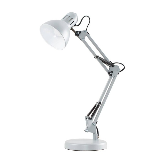 ValueLights Monda Gloss Grey Table Lamp and Bulb