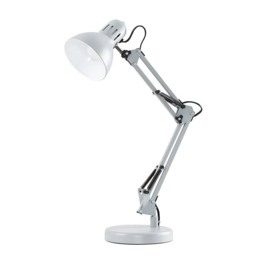 ValueLights Monda Gloss Grey Table Lamp and Bulb