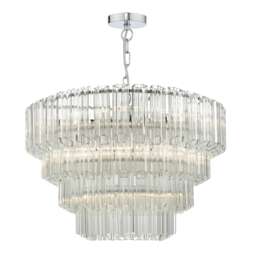 Tuvalu 9 Light Chandelier Glass and Polished Chrome