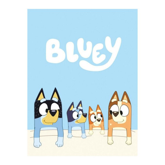 Bluey Cotton Beach Towel - Blue - One Size