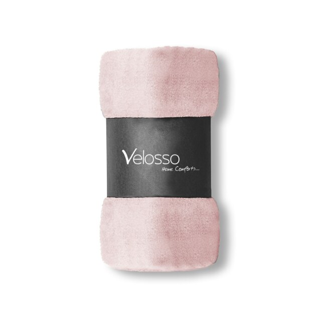 Velosso Mink Flannel Throw - 150cm x 200cm Pink Blush Pink