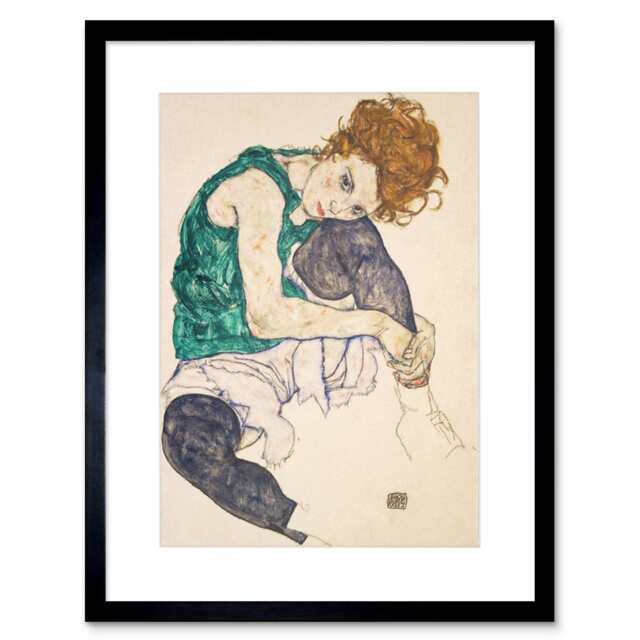 Egon Schiele Seated Woman Legs Drawn Up Adele Herm Framed Wall Art Print