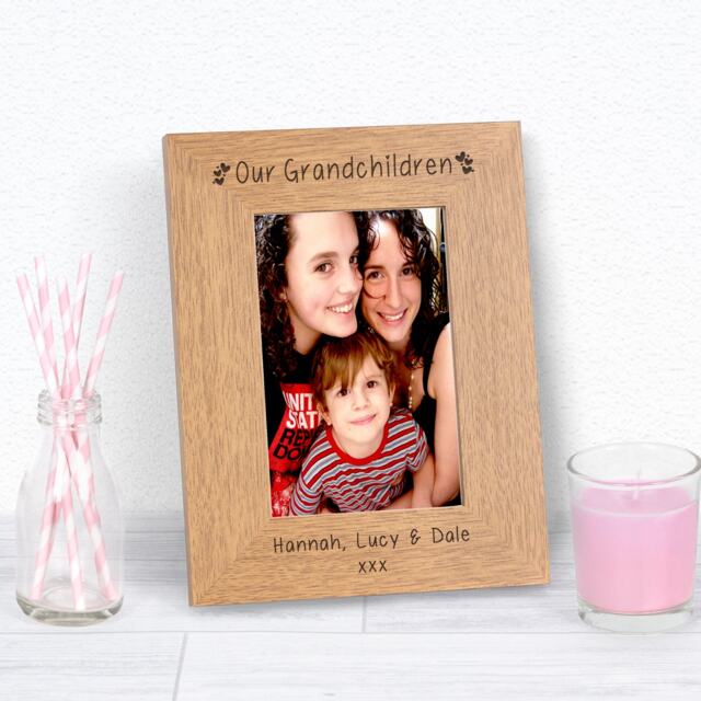 Personalised Our Grandchildren Wood Picture Frame 7 x 5 Grandparents