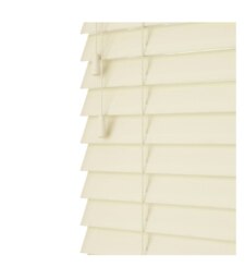 90cm Creme Smooth Finish Faux Wood Venetian Blinds with Strings (120cm Drop) Cream Cream