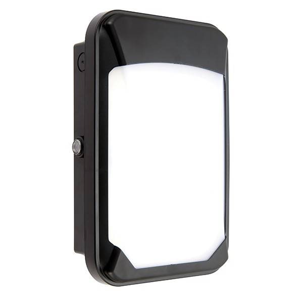Lucca Integrated LED Outdoor Wall Mini Photocell Light Black IP65