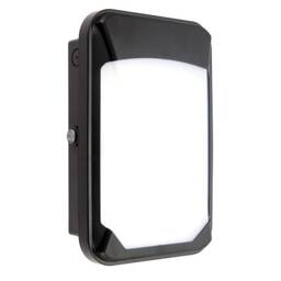 Lucca Integrated LED Outdoor Wall Mini Photocell Light Black IP65