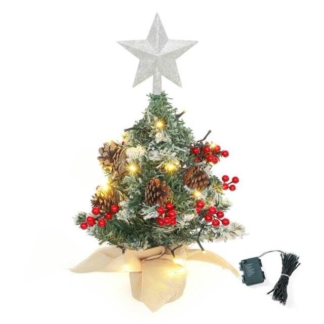 Living and Home Mini Tabletop Artificial DIY Christmas Tree with Star Topper