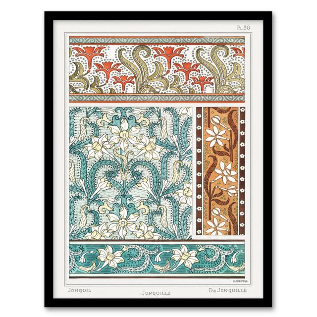 Maurice Pillard Verneuil Framed Wall Art Daffodil Floral Patterns Home Décor