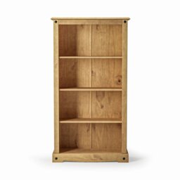 Corona Bookcase Medium Pine 4 Book Shelves Mexican Solid Wood