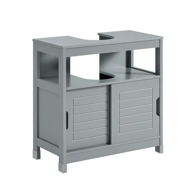 SoBuy FRG128-II-SG,Under Sink Bathroom Cabinet with Sliding Doors