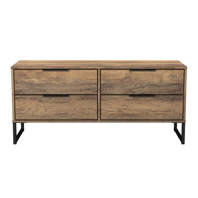 Beijing 4 Drawer Bed Box in Vintage Oak (Ready Assembled) Brown Vintage Oak