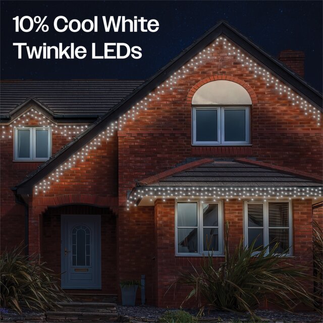 Icicle lights Black Rubber 10cm space 60/40/20 Drop 10% 12M