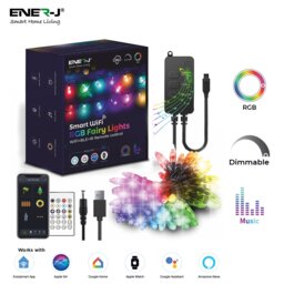 5 Meters RGB Fairy Lights with length 50 LEDs WIFI BLE with IR Remote Control UK Plug with USB Port