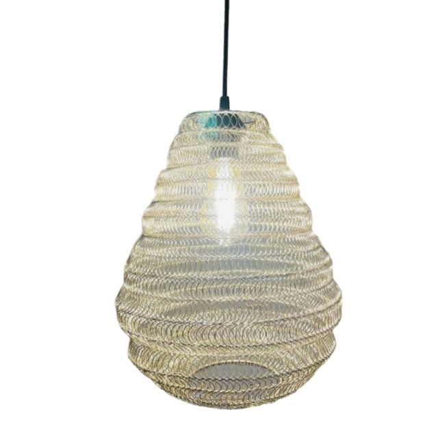 CGC Casablanca Medium Silver Moroccan Mesh Metal Ceiling Pendant Light Silver Silver Height: 34 cm Width: 30 cm Ceiling Rose Height: 150 cm