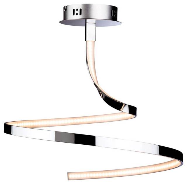Wave Integrated LED Semi Flush Light Chrome