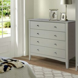 Como 4 Drawer Chest of Drawers - Shaker Style Bedroom Storage Cabinet with Compact Design Grey Grey 1