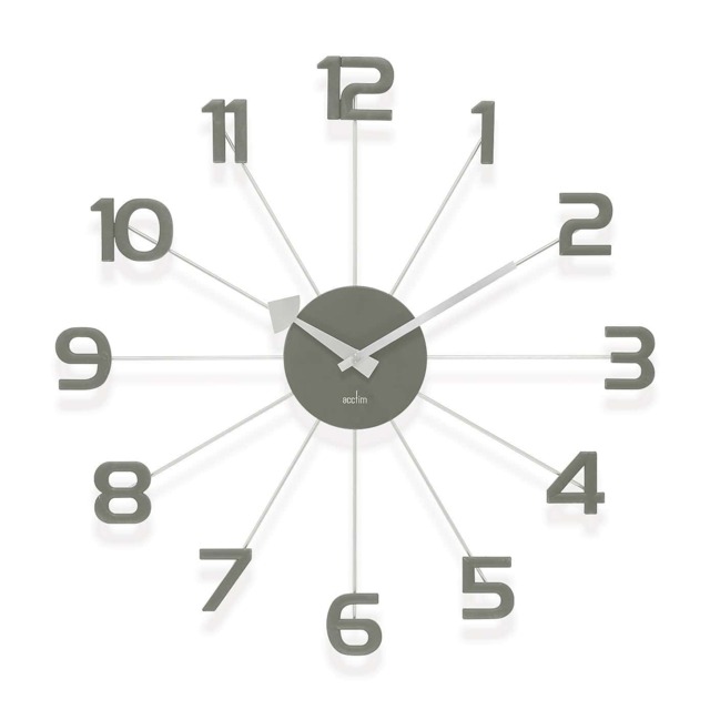 Acctim Astraea Large Wall Clock Quartz Brass Effect Metal Spokes Large Numbers 50cm
