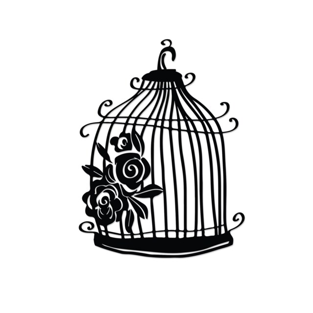 Decortie Cage Metal Wall Art 45x60cm Black