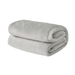 OHS Ultra Soft Blanket Warm Flannel Fleece, 125x150cm - Silver